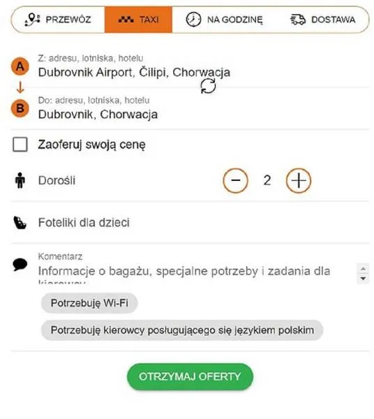 Ceny transportu Chorwacja