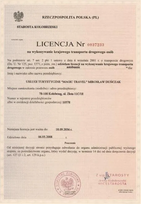 Dokumenty do licencji taxi