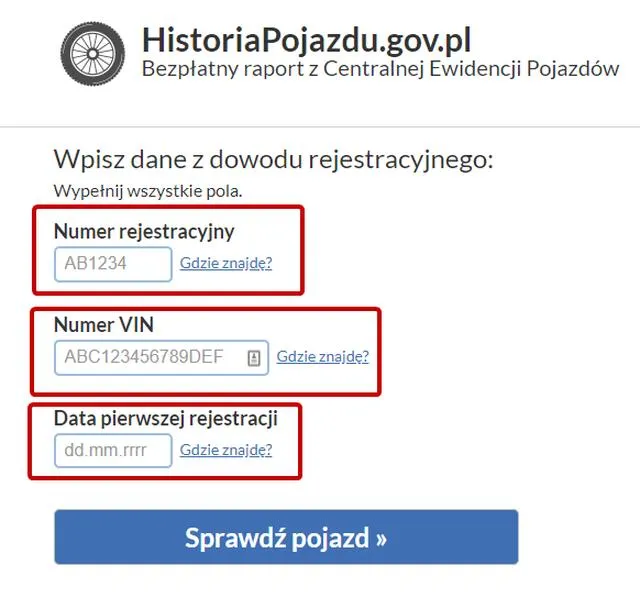 Weryfikacja stanu samochodu