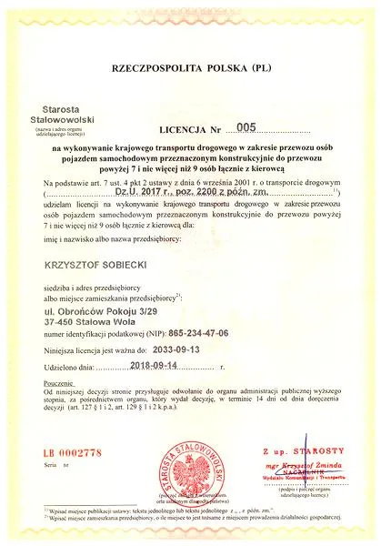 Wymogi zdrowotne taksówkarzy